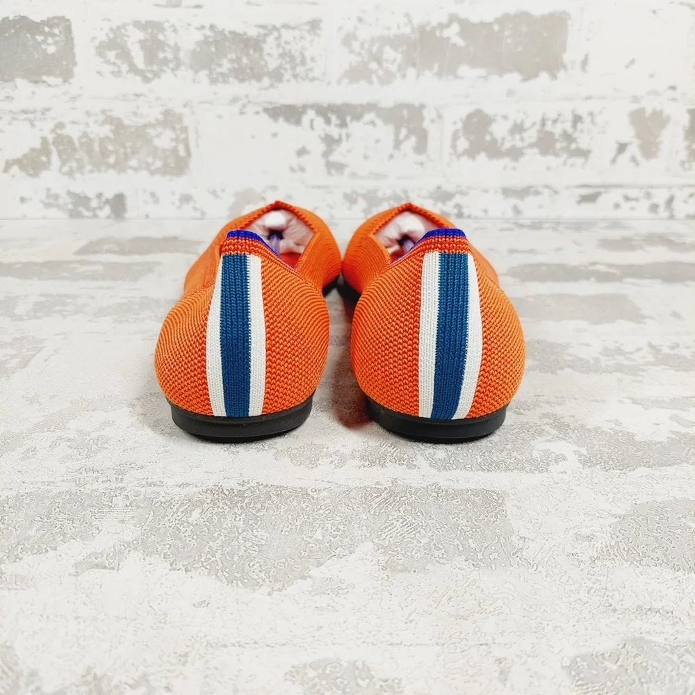 NEW Rothy's The Flat Orange Knit Round Toe Slip On Loafers C555 - Picture 2 of 8